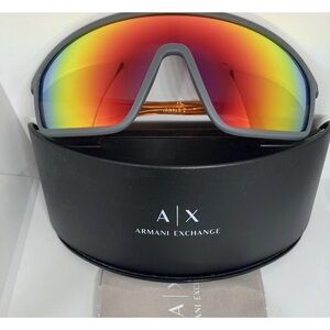 Armani Exchange Shield Sunglasses AX4119S 81806Q 3N 125 Multi Color Rainbow New.